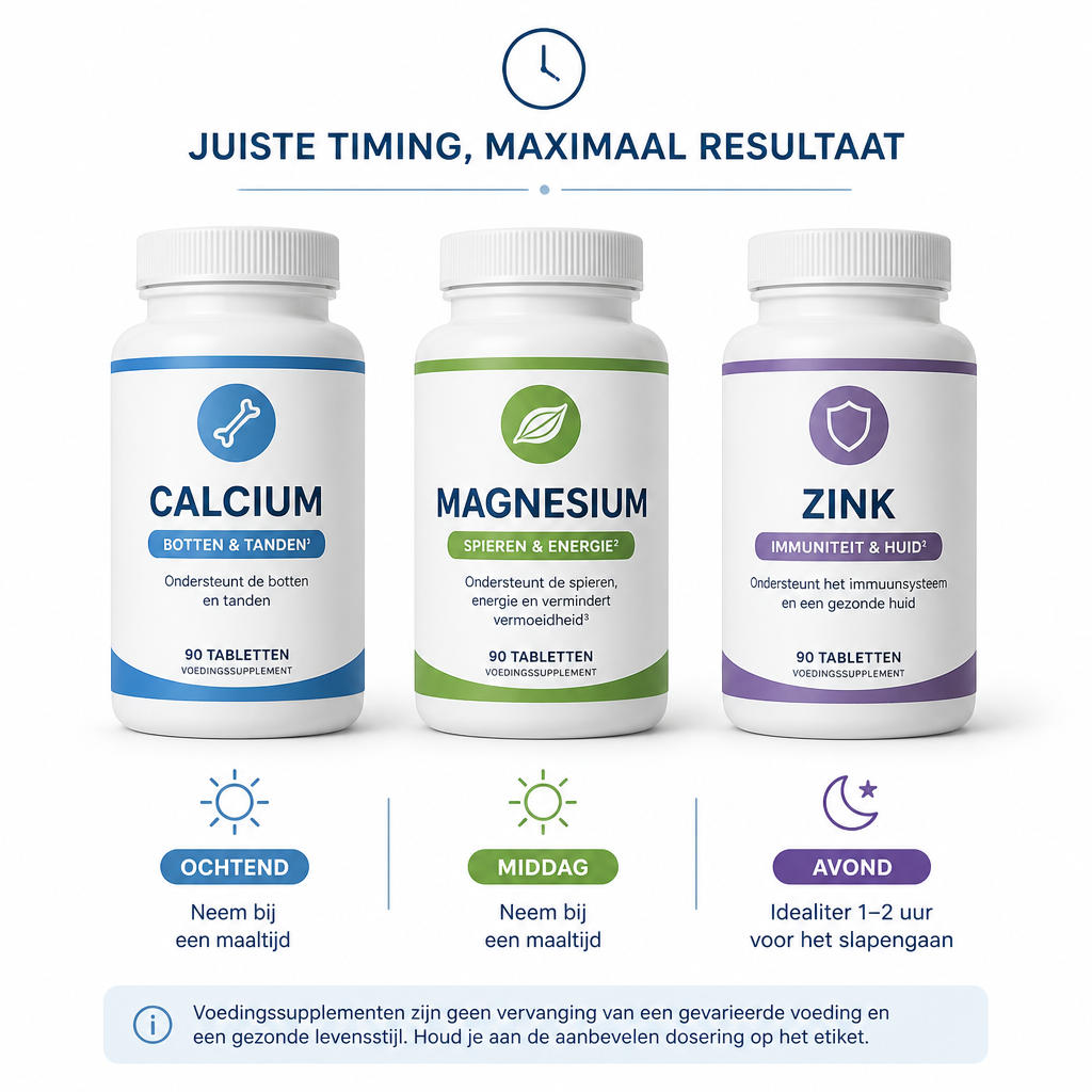 Calcium, magnesium & zink: juiste moment